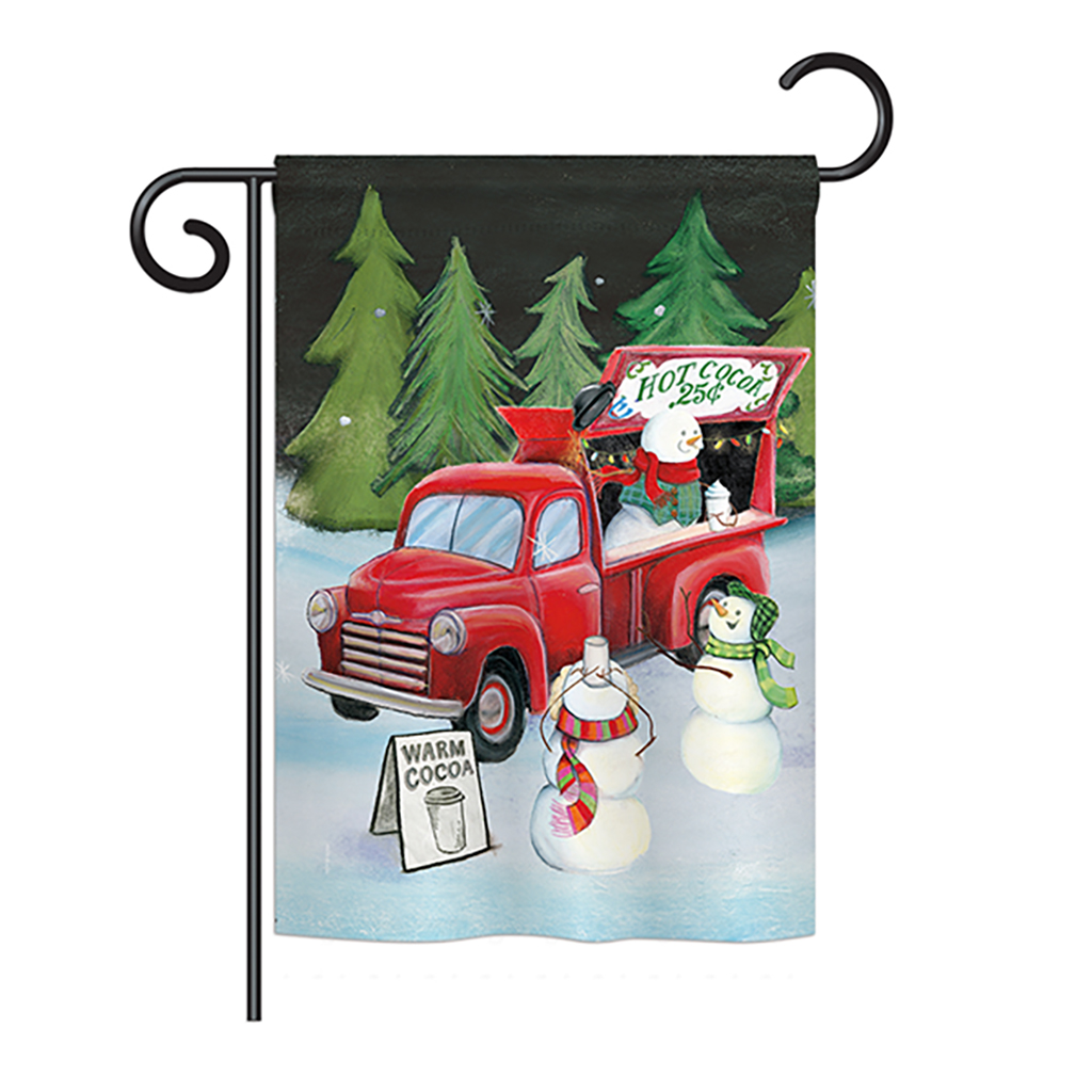 BD-XM-G-114207-IP-BO-DS02-US Snowmen Hot Cocoa Winter - Seasonal Christmas Impressions Decorative Vertical Garden Flag - 13 x 18.5 in.