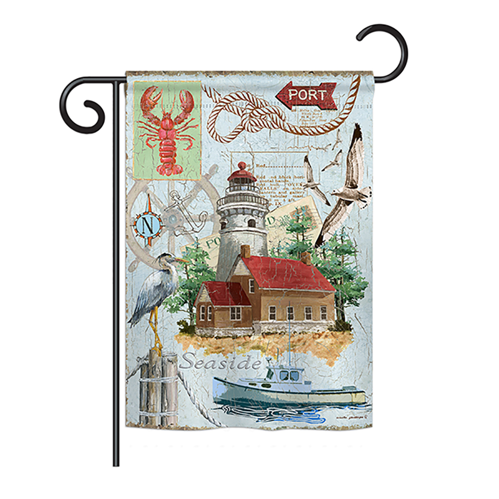 BD-NA-G-107053-IP-BO-DS02-US Seaside Lighthouse Coastal - Everyday Nautical Impressions Decorative Vertical Garden Flag - 13 x 18.5 in.