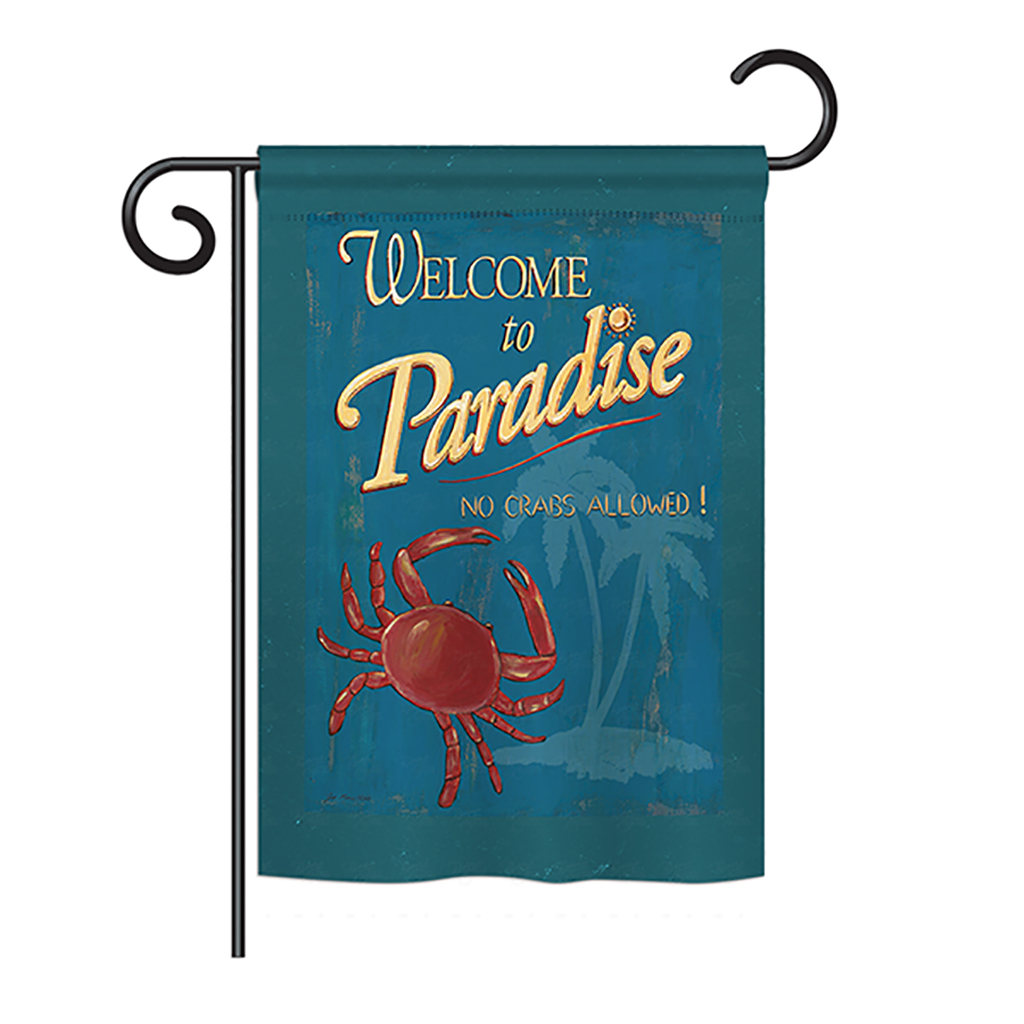BD-NA-G-107057-IP-BO-DS02-US No Crabs Allowed Coastal - Everyday Nautical Impressions Decorative Vertical Garden Flag - 13 x 18.5 in.