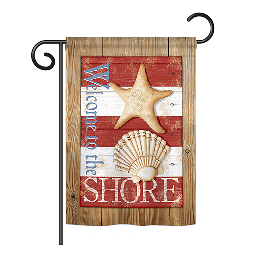 BD-NA-G-107058-IP-BO-DS02-US Welcome to the Shore Coastal - Everyday Nautical Impressions Decorative Vertical Garden Flag - 13 x 18.5 in.