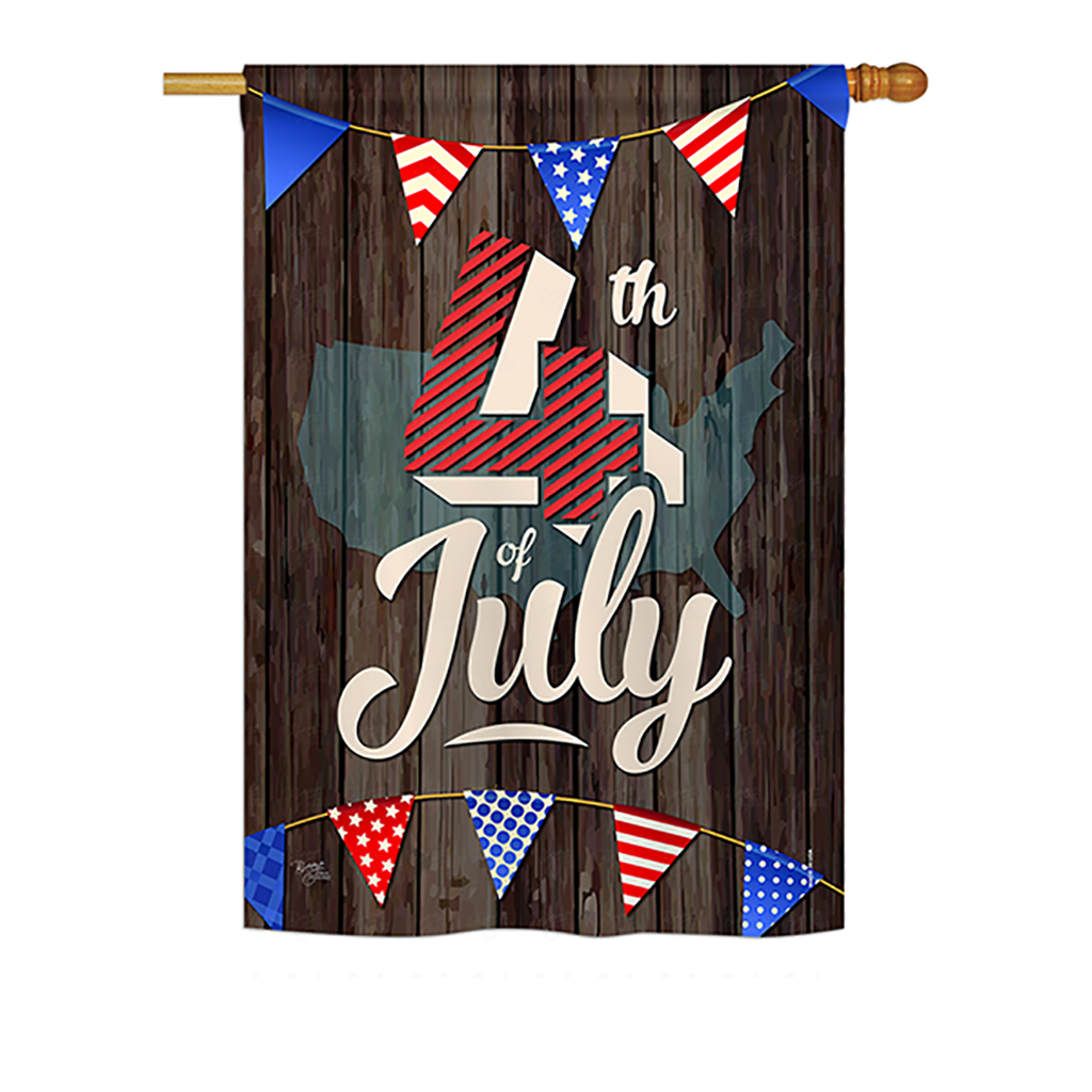 BD-FJ-H-111081-IP-BO-DS02-US 4th of July Americana - Seasonal Fourth of July Impressions Decorative Vertical House Flag - 28 x 40 in.