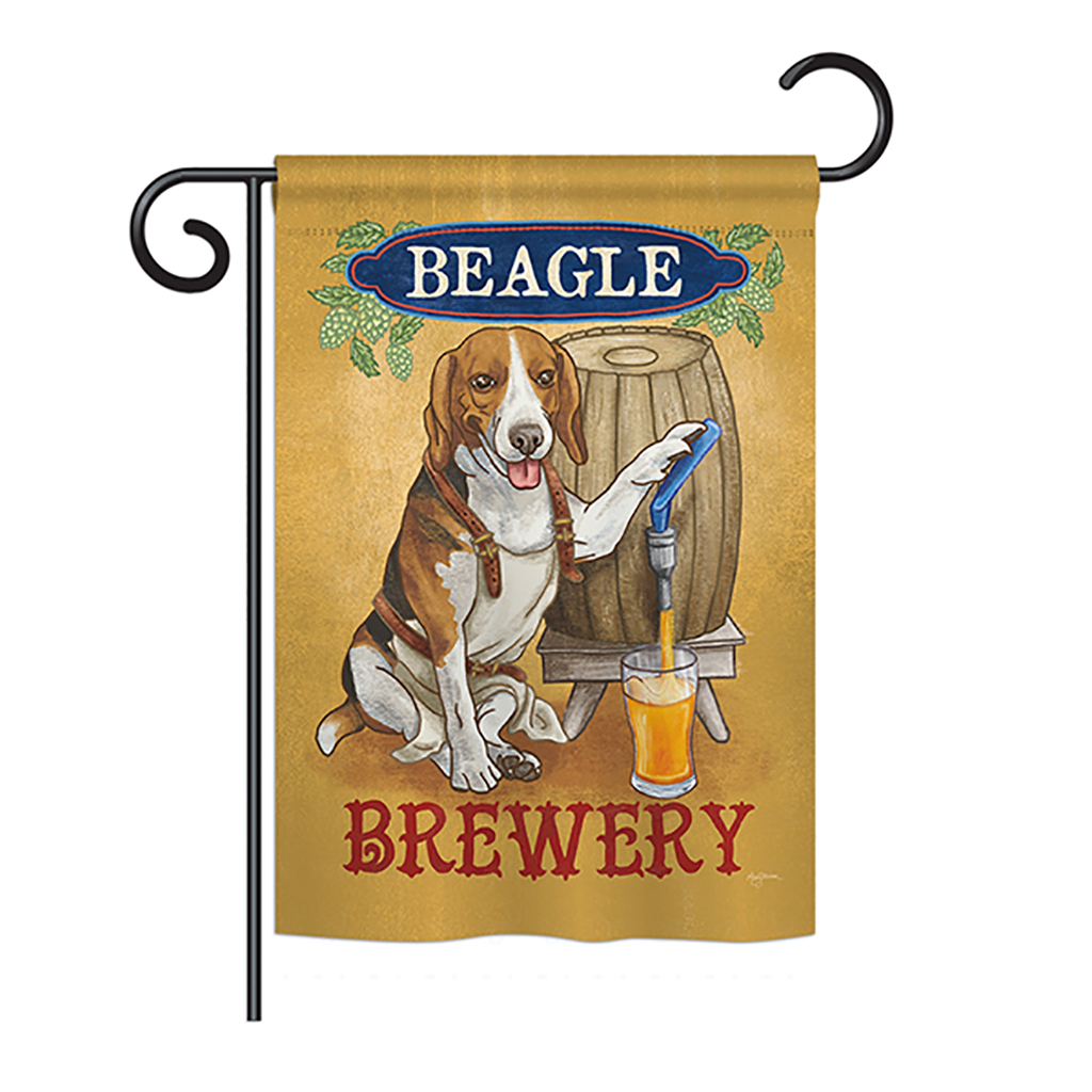 BD-PT-G-110101-IP-BO-DS02-US Beagle Brewery Nature - Everyday Pets Impressions Decorative Vertical Garden Flag - 13 x 18.5 in.