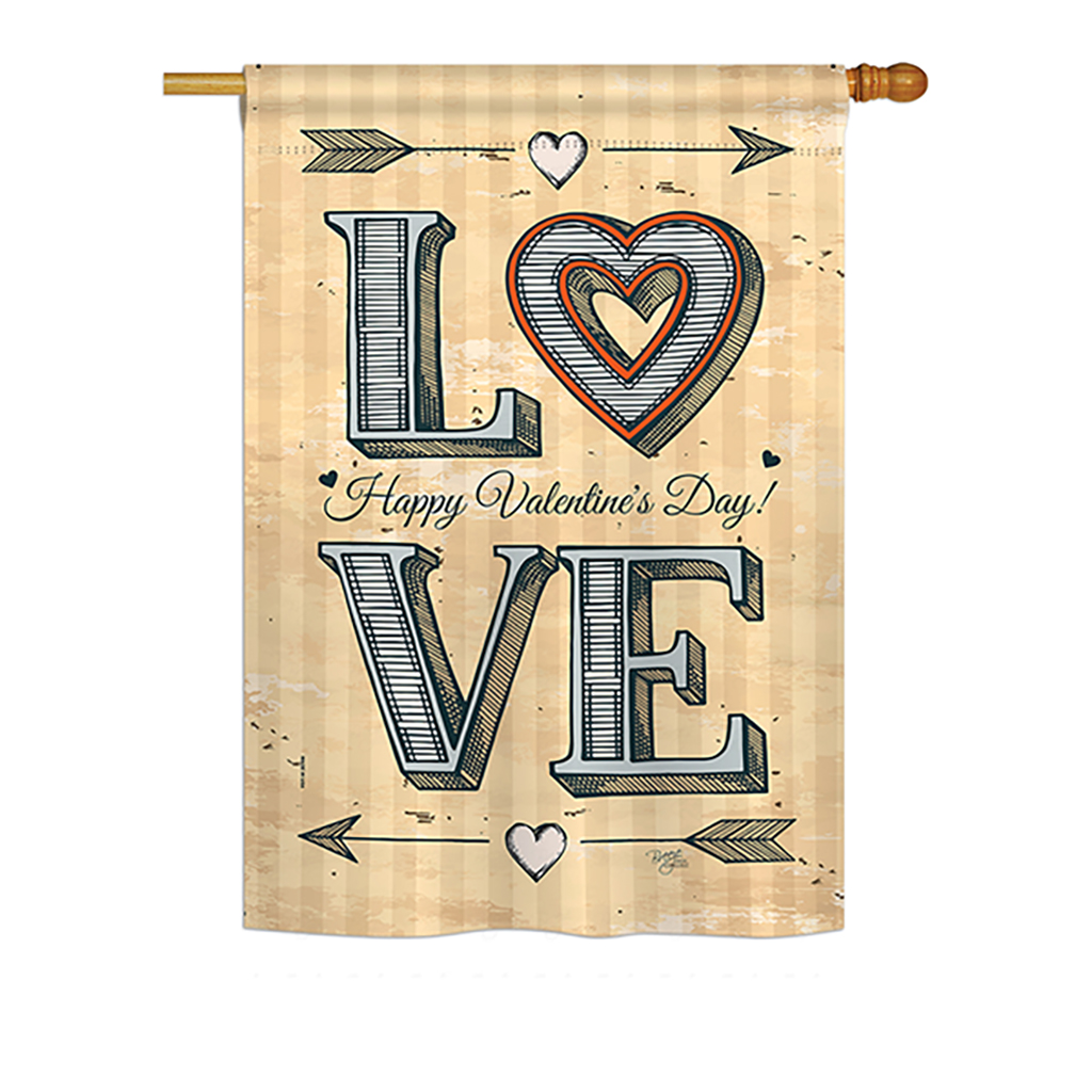 BD-VA-H-101061-IP-BO-D-US19-BD 28 x 40 in. Classic Love Spring Valentines Impressions Decorative House Flag