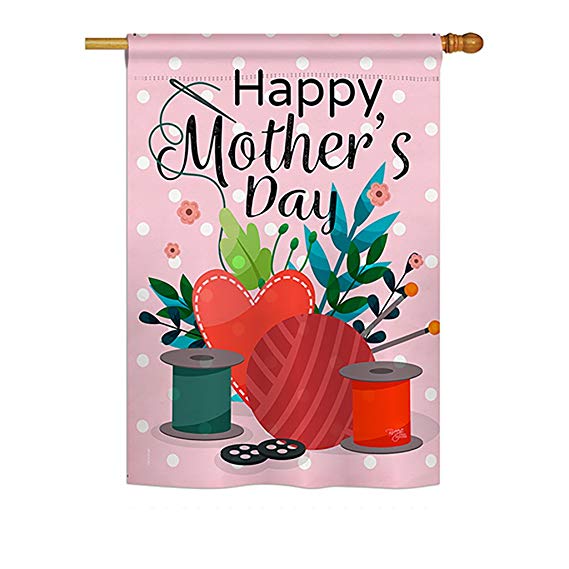BD-MD-H-115136-IP-BO-D-US18-BD 28 x 40 in. Happy Sweet Mothers Day Summer Impressions Decorative Vertical Double Sided House Flag