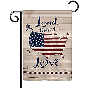 BD-PA-G-111083-IP-BO-D-US18-SB 13 x 18.5 in. Land I Love Americana Patriotic Impressions Decorative Vertical Double Sided Garden Flag