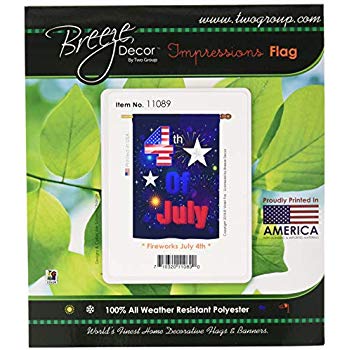 BD-FJ-H-111089-IP-BO-D-US18-BD 28 x 40 in. Fireworks July 4th Americana Fourth of Impressions Decorative Vertical Double Sided House Flag