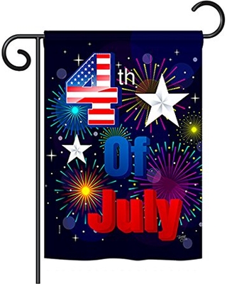 BD-FJ-G-111089-IP-BO-D-US18-BD 13 x 18.5 in. Fireworks July 4th Americana Fourth of Impressions Decorative Vertical Double Sided Garden Flag
