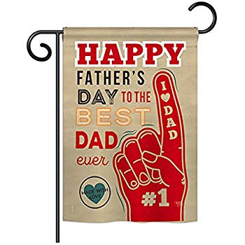 BD-FD-G-115134-IP-BO-D-US18-BD 13 x 18.5 in. Best Dad Ever Summer Fathers Day Impressions Decorative Vertical Double Sided Garden Flag