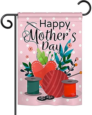 BD-MD-G-115136-IP-BO-D-US18-BD 13 x 18.5 in. Happy Sweet Mothers Day Summer Impressions Decorative Vertical Double Sided Garden Flag