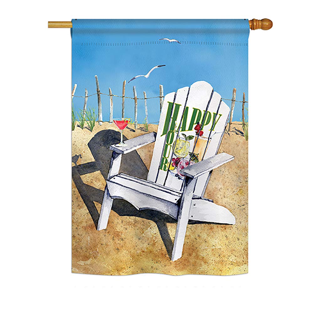 H117054-BO Beachside Happy Hour & Drinks Beverages Impressions Decorative Vertical 28 x 40 in. Double Sided House Flag