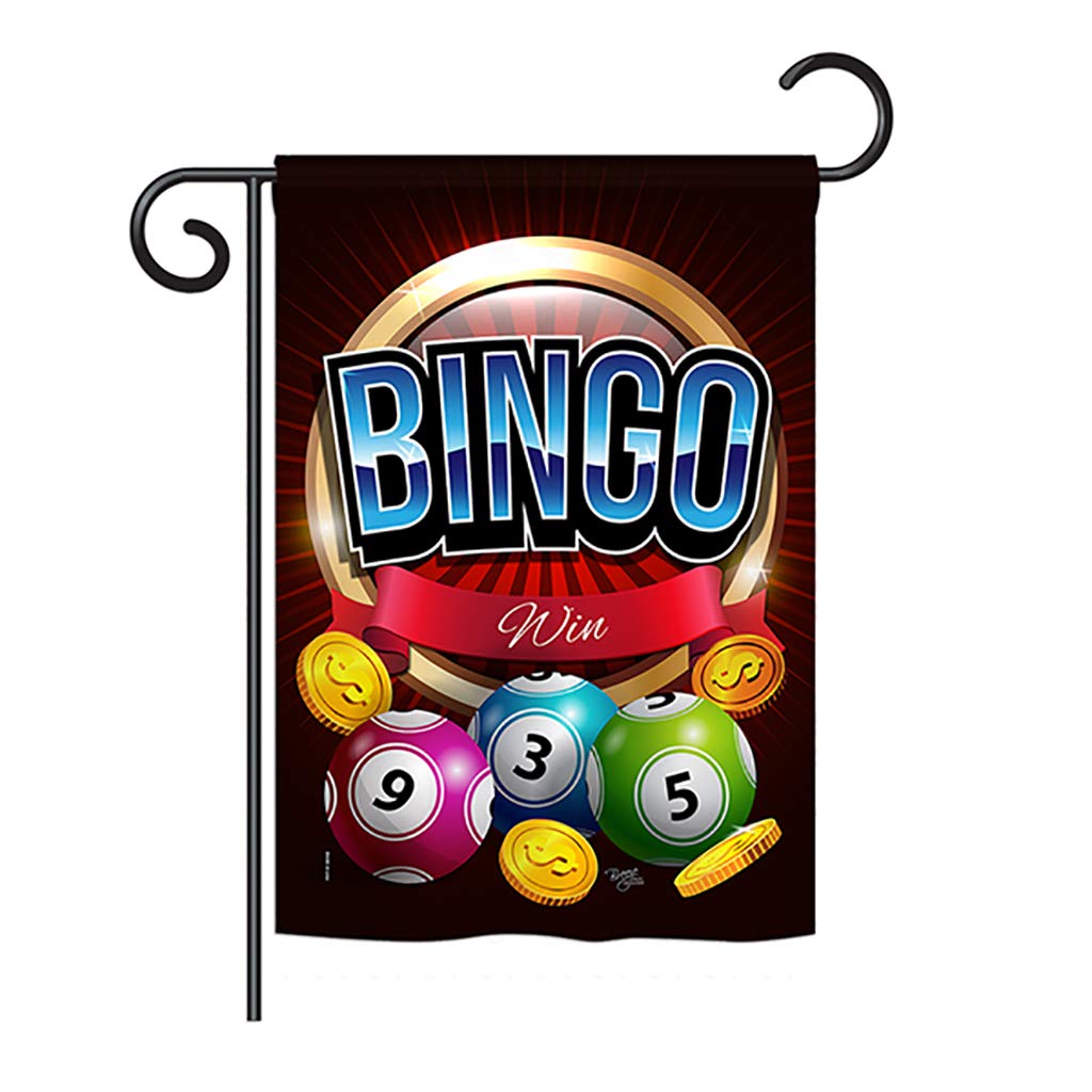BD-HB-G-109075-IP-BO-D-US18-BD G159075-BO Bingo Win Interests Hobbies Impressions Decorative Vertical 13 x 18.5 in. Double Sided Garden Flag