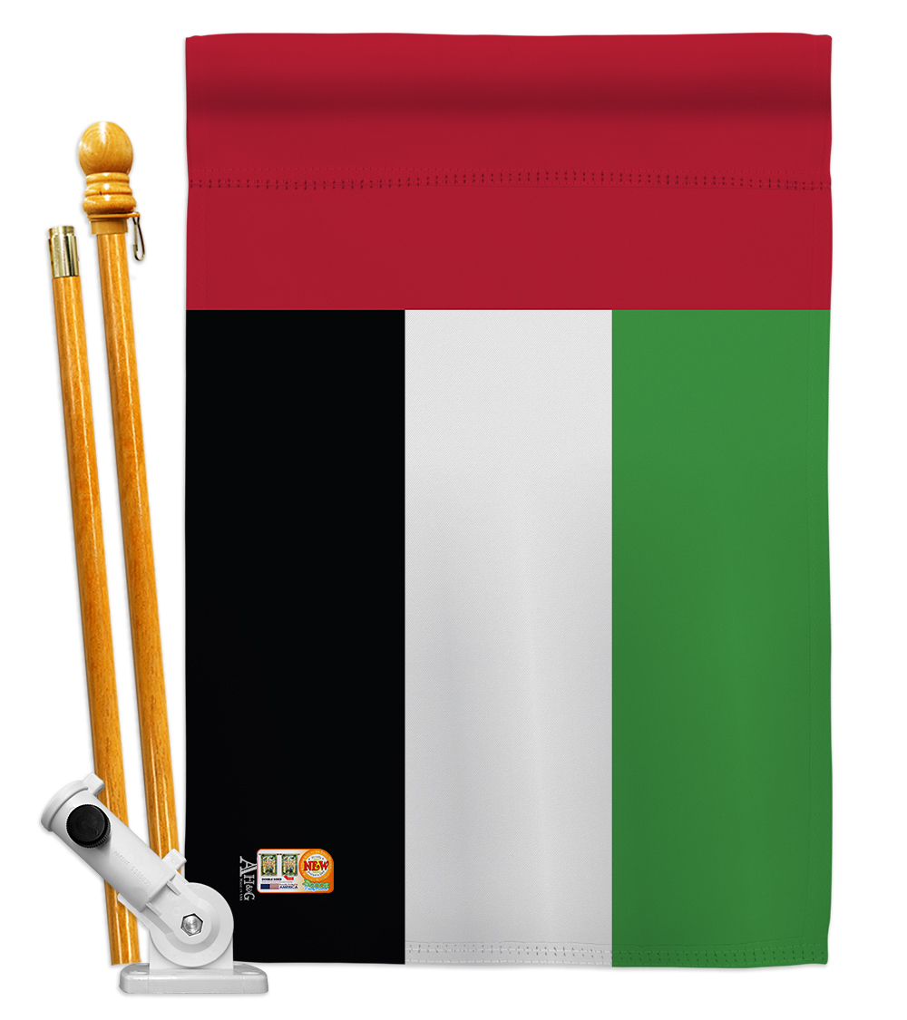 Picture of Americana Home & Garden AA-CY-HS-140243-IP-BO-D-US18-AG 28 x 40 in. United Arab Emirates Flags of the World Nationality Impressions Decorative Vertical Double Sided House Flag Set & Pole Bracket Hardware Flag Set