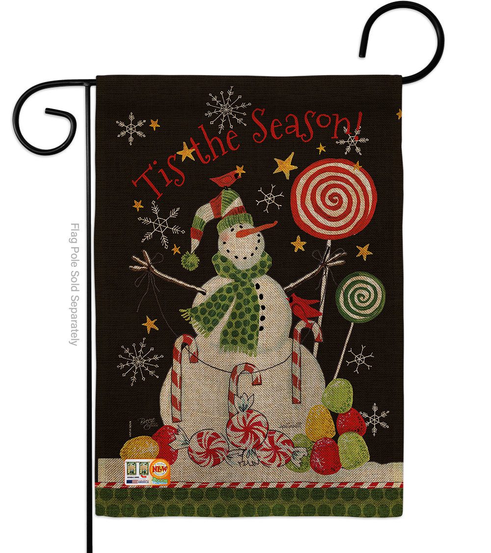 BD-XM-G-114204-IP-DB-D-US18-WA 13 x 18.5 in. Sweet Snowmen Burlap Winter Christmas Impressions Decorative Vertical Double Sided Garden Flag