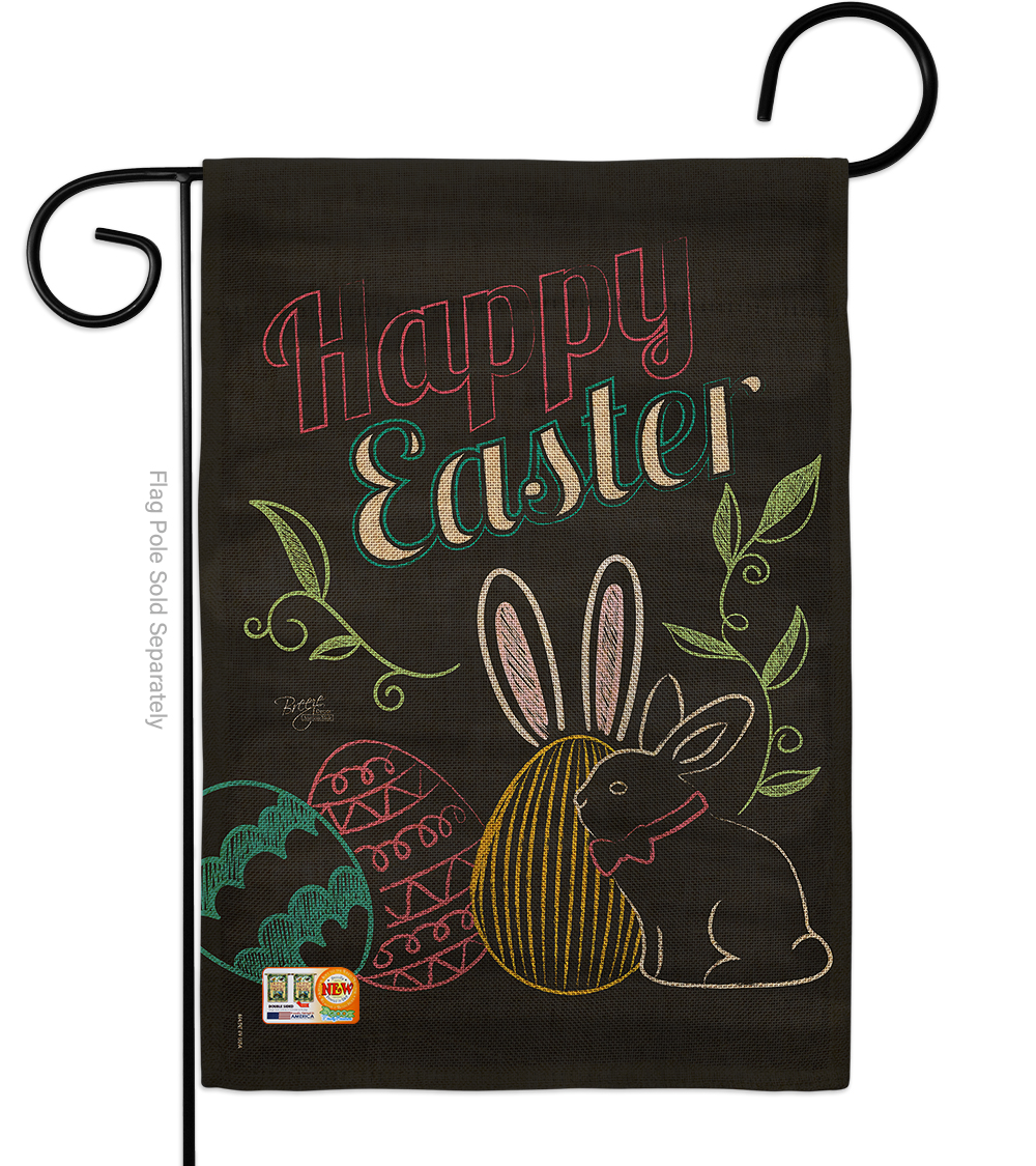 BD-EA-G-103054-IP-DB-D-US16-BD 13 x 18.5 in. Colorful Easter Eggs Burlap Spring Impressions Decorative Vertical Double Sided Garden Flag