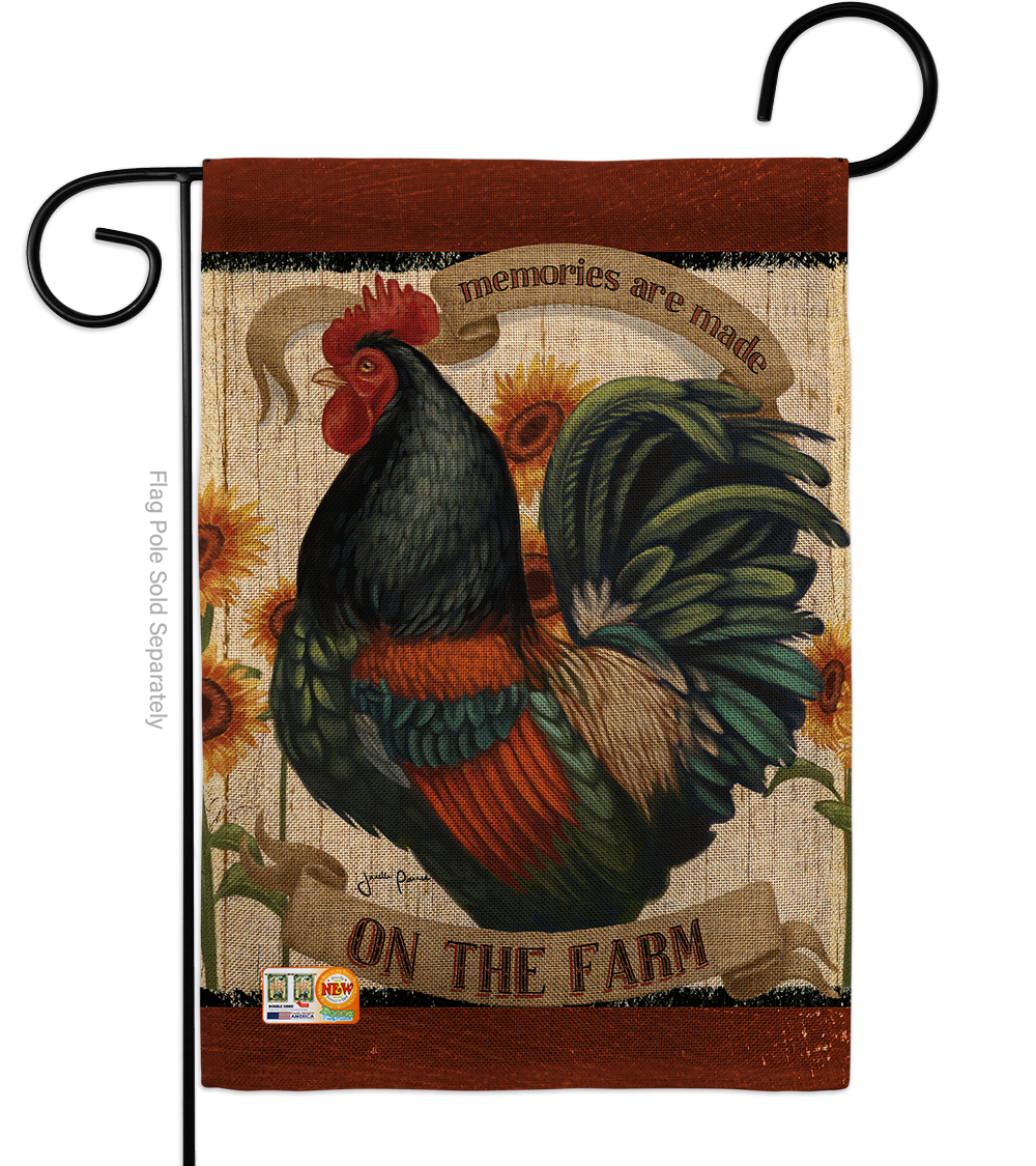 BD-FA-G-110116-IP-DB-D-US18-WA 13 x 18.5 in. Memories on the Farm Burlap Nature Animals Impressions Decorative Vertical Double Sided Garden Flag