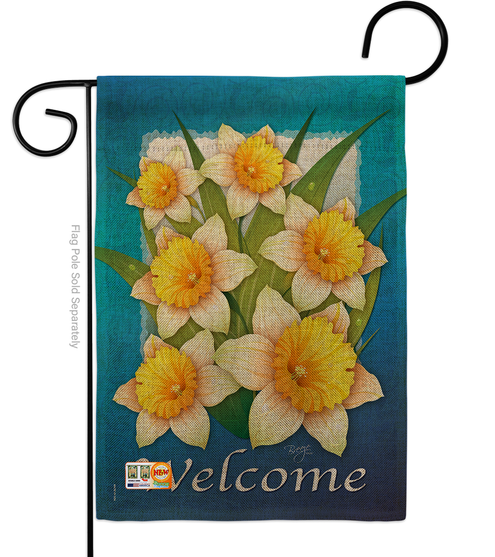 13 x 18.5 in. Daffodils Burlap Spring Floral Impressions Decorative Vertical Double Sided Garden Flag