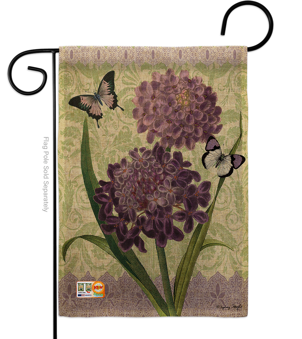 13 x 18.5 in. Iberis Burlap Spring Floral Impressions Decorative Vertical Double Sided Garden Flag