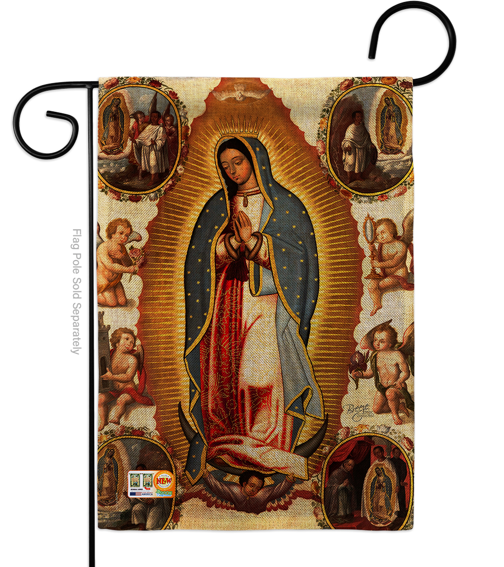 13 x 18.5 in. Our Lady of Guadalupe Burlap Inspirational Faith & Religious Impressions Decorative Vertical Double Sided Garden Flag