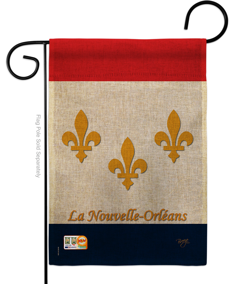 13 x 18.5 in. New Orleans Burlap Interests Fleur De Lys Impressions Decorative Vertical Double Sided Garden Flag