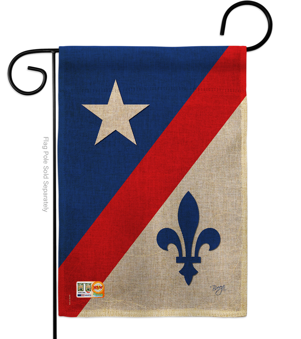 BD-FU-G-118007-IP-DB-D-US13-BD 13 x 18.5 in. Franco American Burlap Interests Fleur De Lys Impressions Decorative Vertical Double Sided Garden Flag
