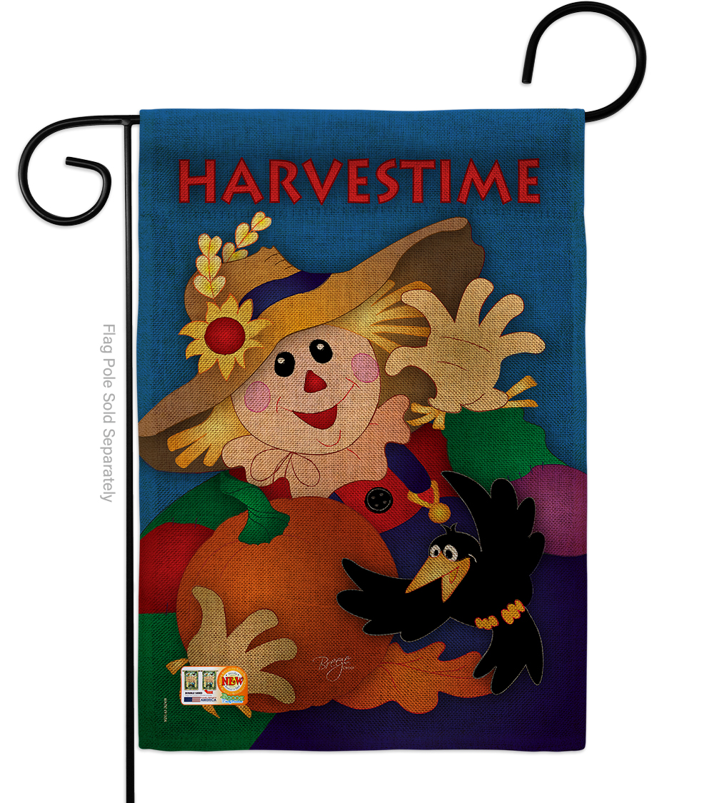 13 x 18.5 in. Harvestime Burlap Fall Harvest & Autumn Impressions Decorative Vertical Double Sided Garden Flag