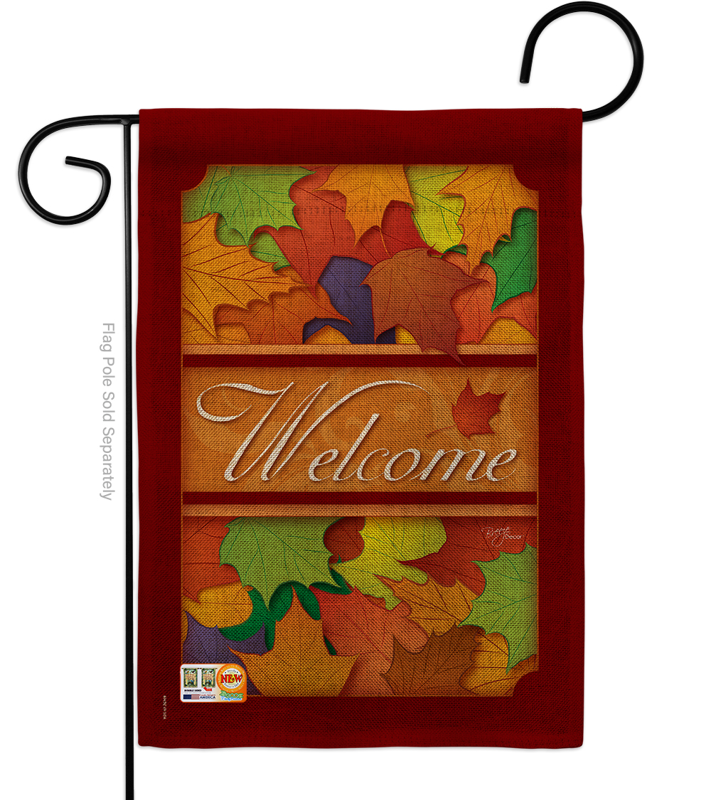 13 x 18.5 in. Autumn Burlap Fall Harvest & Impressions Decorative Vertical Double Sided Garden Flag