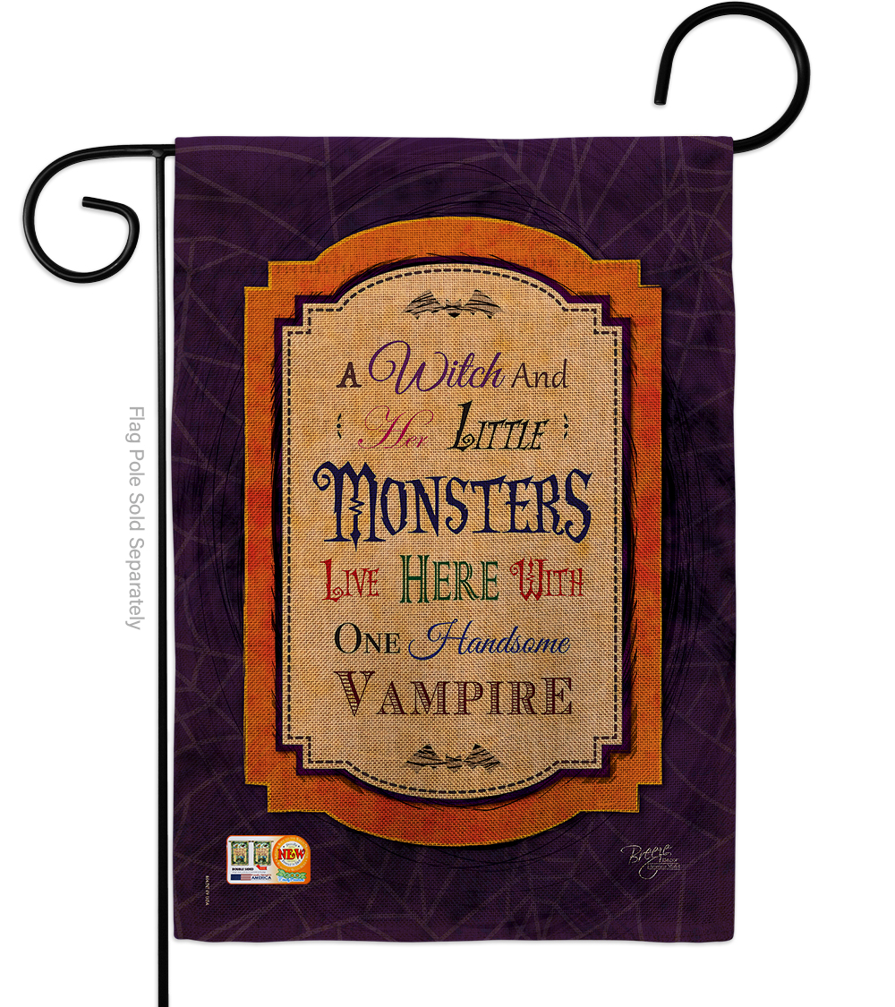 BD-HO-G-112019-IP-DB-D-US15-BD 13 x 18.5 in. Wicked & Handsome Burlap Fall Halloween Impressions Decorative Vertical Double Sided Garden Flag