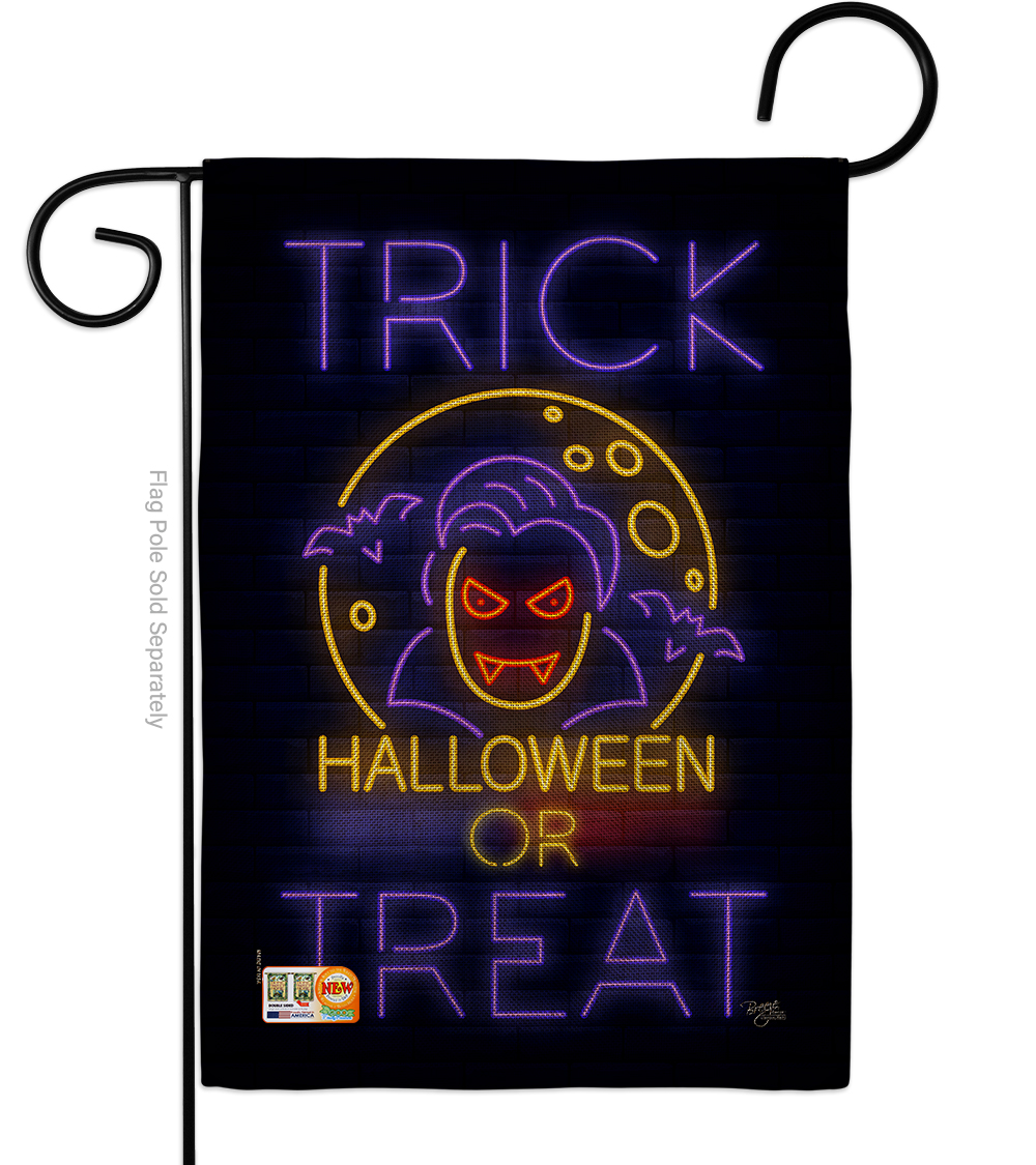 BD-HO-G-112087-IP-DB-D-US18-BD 13 x 18.5 in. Halloween Dracula Burlap Fall Impressions Decorative Vertical Double Sided Garden Flag