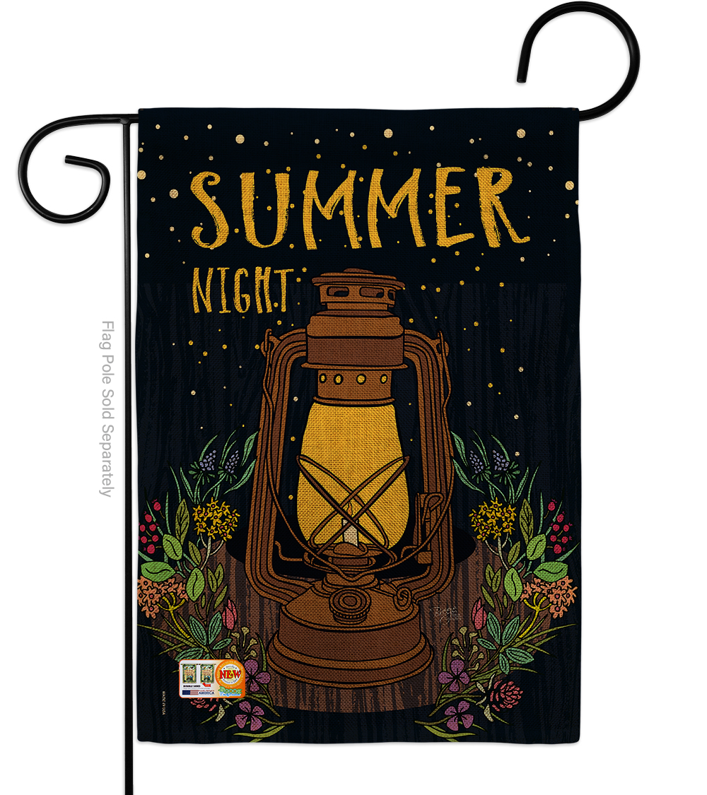 BD-SU-G-106082-IP-DB-D-US18-BD 13 x 18.5 in. Summer Night Lantern Burlap Fun in the Sun Impressions Decorative Vertical Double Sided Garden Flag
