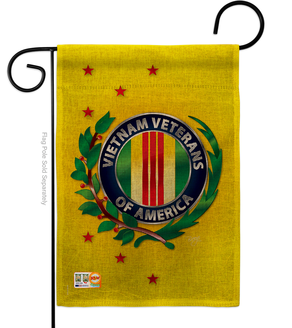 BD-MI-G-108235-IP-DB-D-US14-BD 13 x 18.5 in. Vietnam Veteran Burlap Americana Military Impressions Decorative Vertical Double Sided Garden Flag