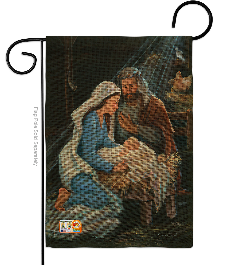 13 x 18.5 in. Nativity Burlap Winter Impressions Decorative Vertical Double Sided Garden Flag