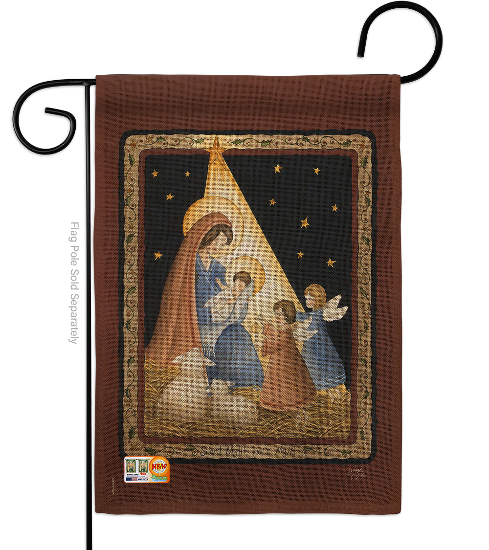 13 x 18.5 in. the Lord is Born Burlap Winter Nativity Impressions Decorative Vertical Double Sided Garden Flag