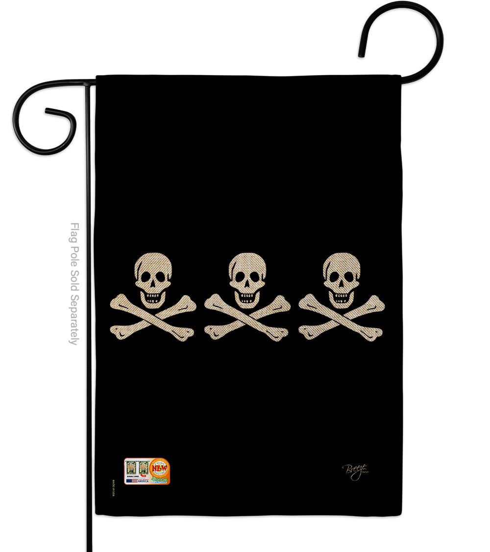 BD-PI-G-107033-IP-DB-D-US13-BD 13 x 18.5 in. Christopher Condents Burlap Coastal Pirate Impressions Decorative Vertical Double Sided Garden Flag