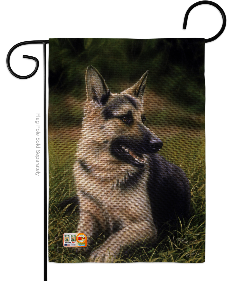 13 x 18.5 in. German Shepherd Burlap Nature Pets Impressions Decorative Vertical Double Sided Garden Flag