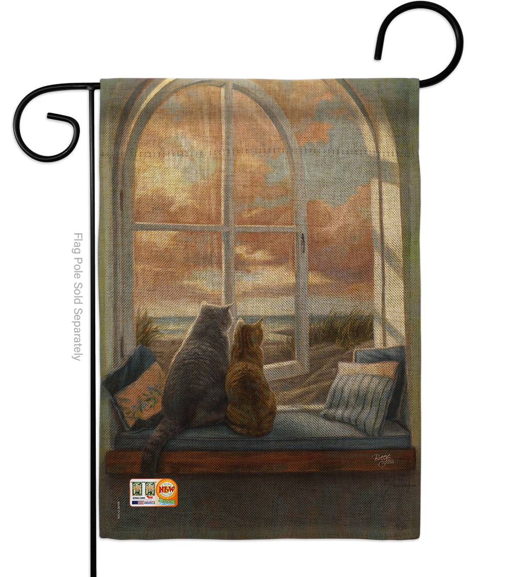 13 x 18.5 in. Enjoying the View Burlap Nature Pets Impressions Decorative Vertical Double Sided Garden Flag