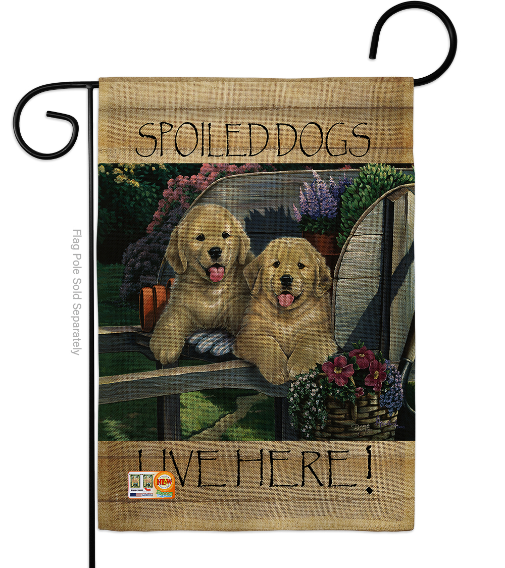 BD-PT-G-110063-IP-DB-D-US12-AL 13 x 18.5 in. Wagging Along for the Ride Burlap Nature Pets Impressions Decorative Vertical Double Sided Garden Flag