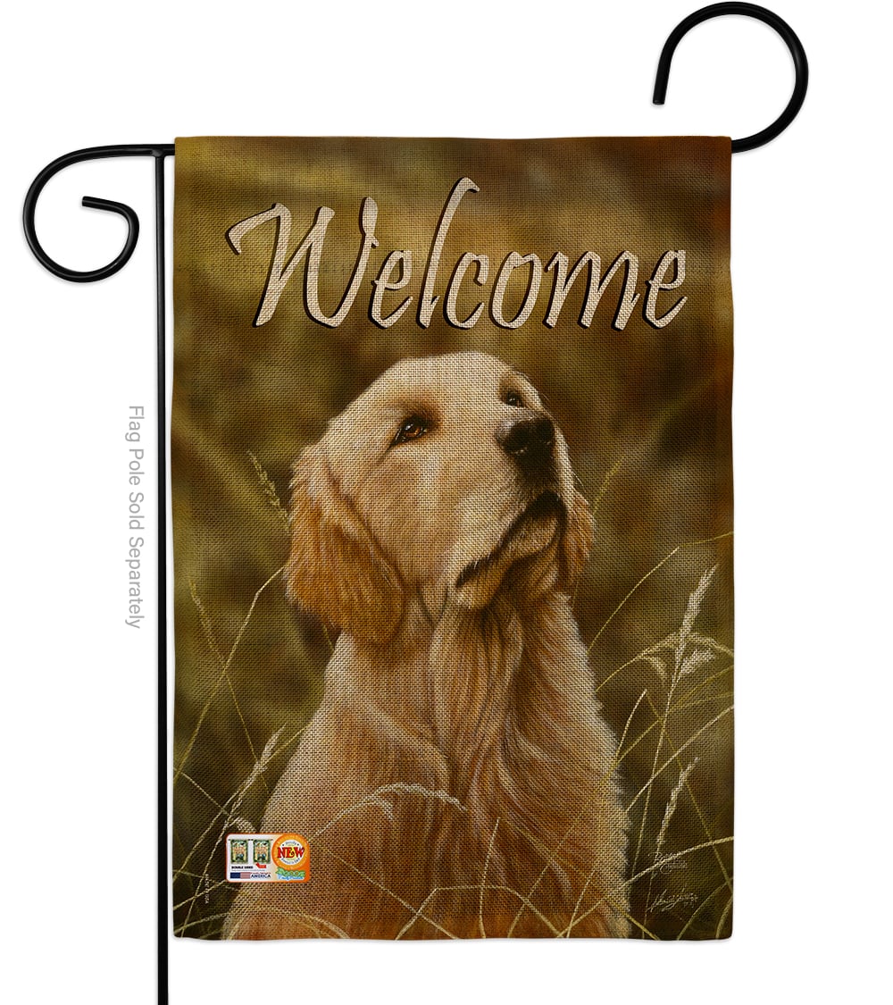 13 x 18.5 in. Yellow Lab Burlap Nature Pets Impressions Decorative Vertical Double Sided Garden Flag