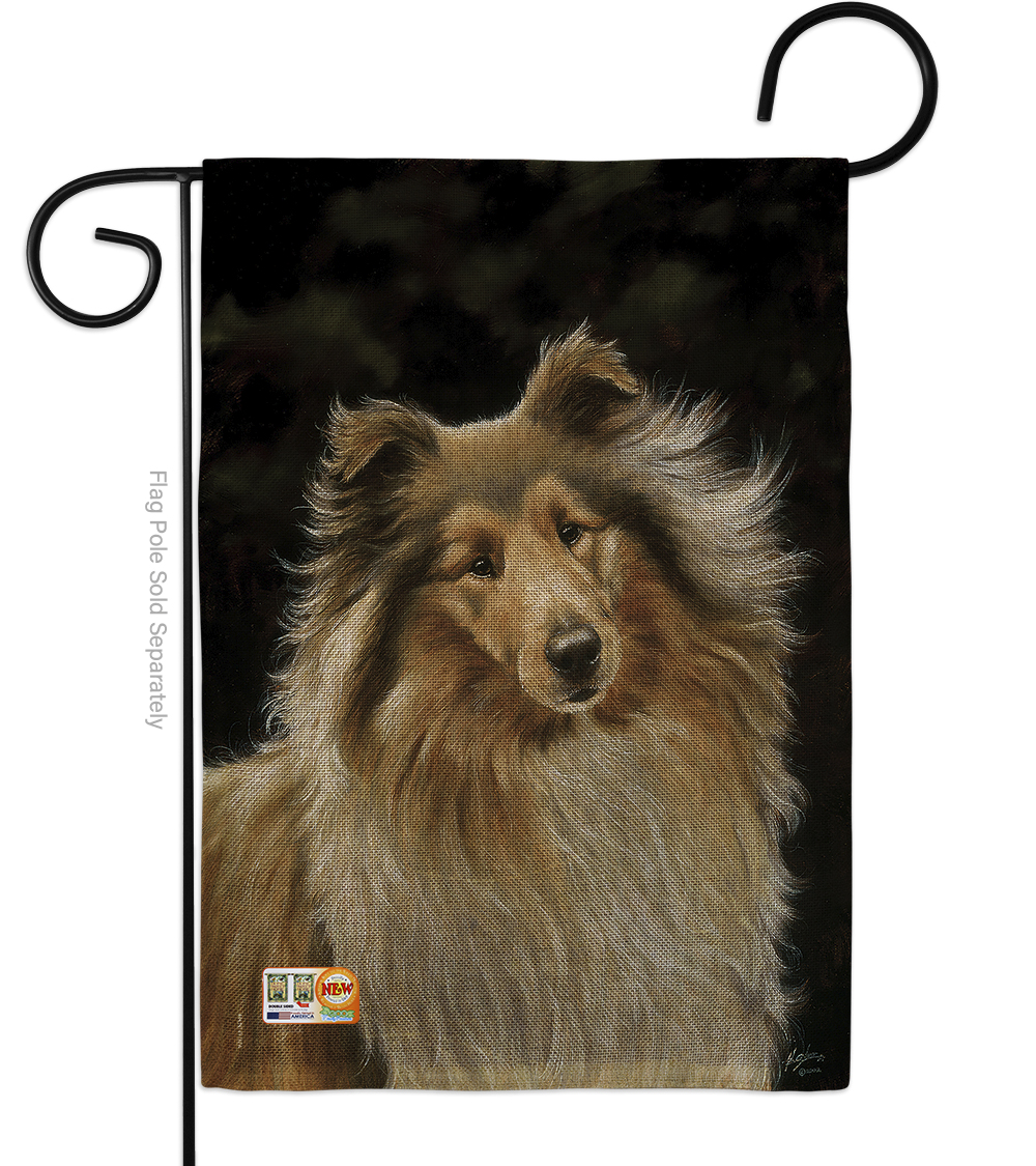 13 x 18.5 in. Collie Burlap Nature Pets Impressions Decorative Vertical Double Sided Garden Flag