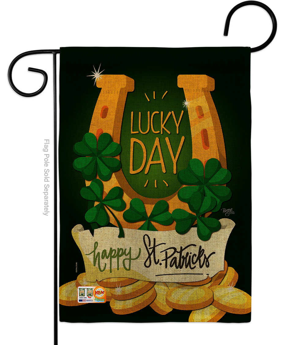 BD-SA-G-102058-IP-DB-D-US19-BD 13 x 18.5 in. Lucky Day Burlap Spring St Patrick Impressions Decorative Vertical Double Sided Garden Flag