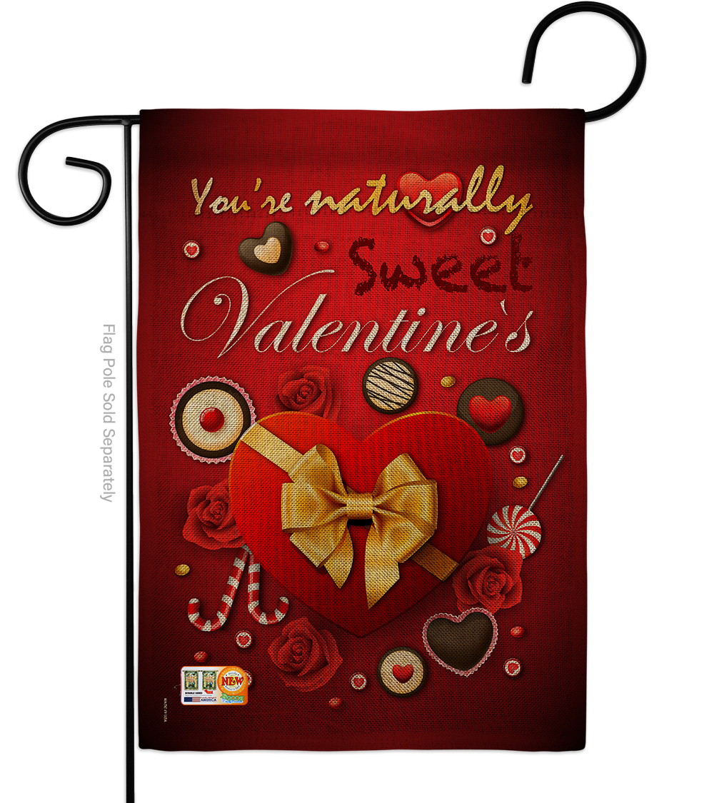 BD-VA-G-101003-IP-DB-D-US15-BD 13 x 18.5 in. Candy Love Burlap Spring Valentines Impressions Decorative Vertical Double Sided Garden Flag