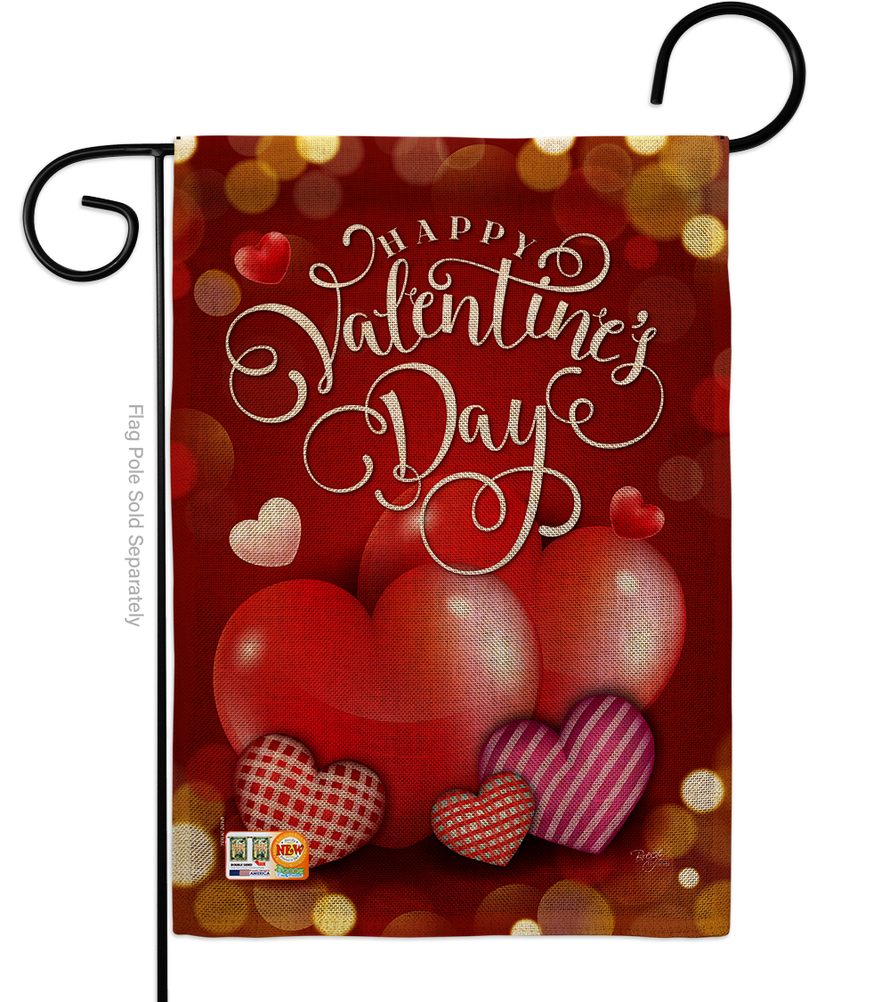 BD-VA-G-101062-IP-DB-D-US19-BD 13 x 18.5 in. Beloved Valentines Day Burlap Spring Valentines Impressions Decorative Vertical Double Sided Garden Flag