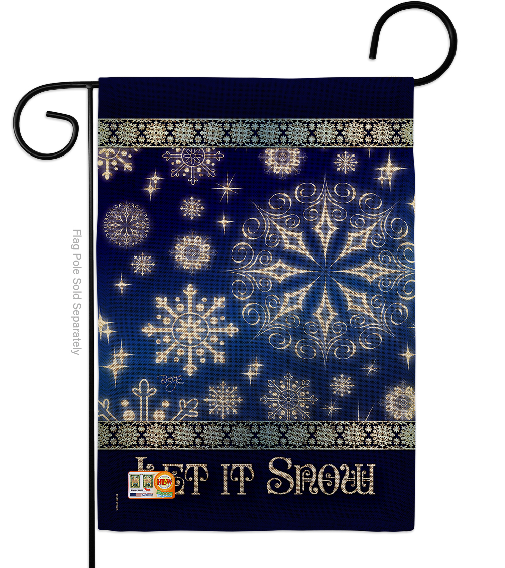 BD-WT-G-114076-IP-DB-D-US09-BD 13 x 18.5 in. Let it Snow Dream Burlap Winter Wonderland Impressions Decorative Vertical Double Sided Garden Flag