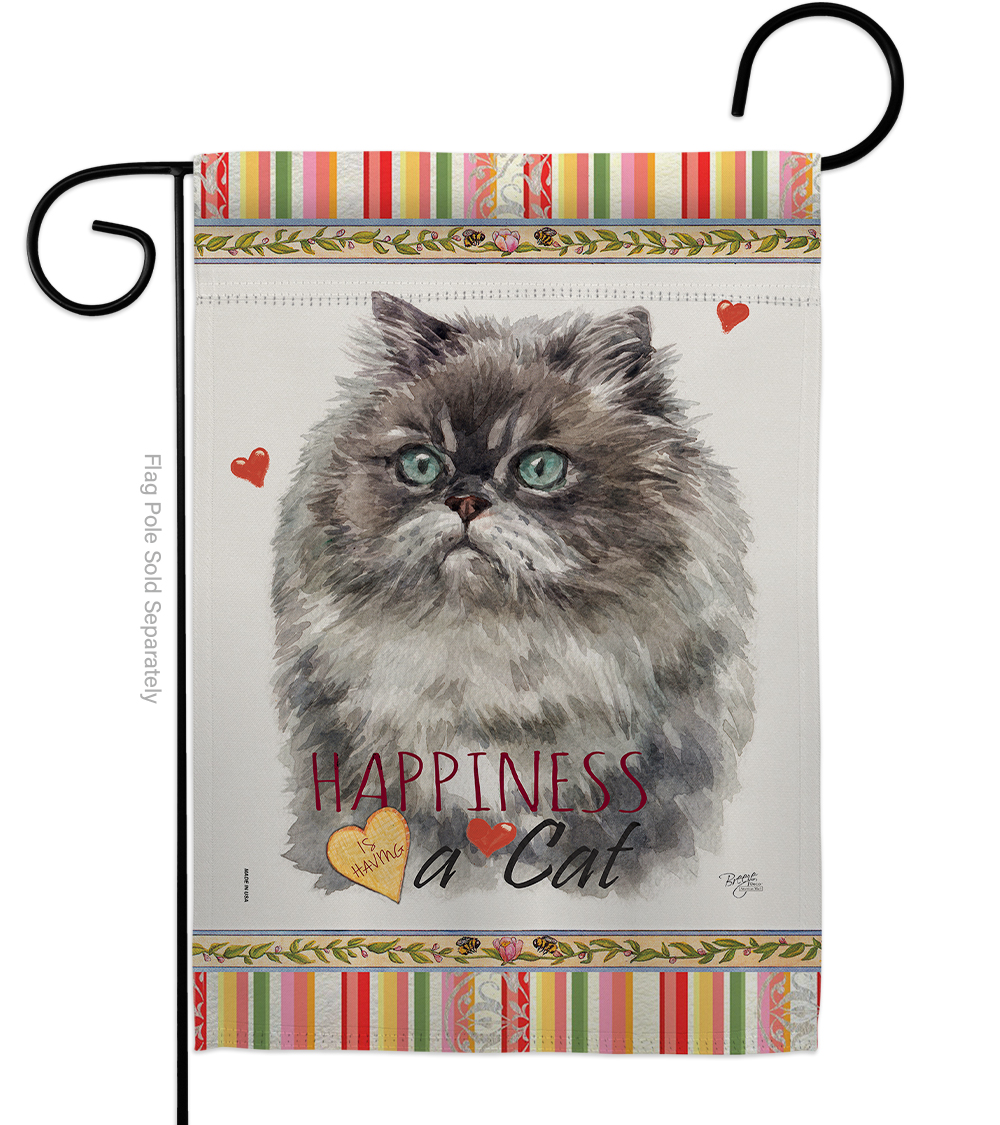 13 x 18.5 in. Cat Himalayan Happiness Double-Sided Decorative Vertical Garden Flag