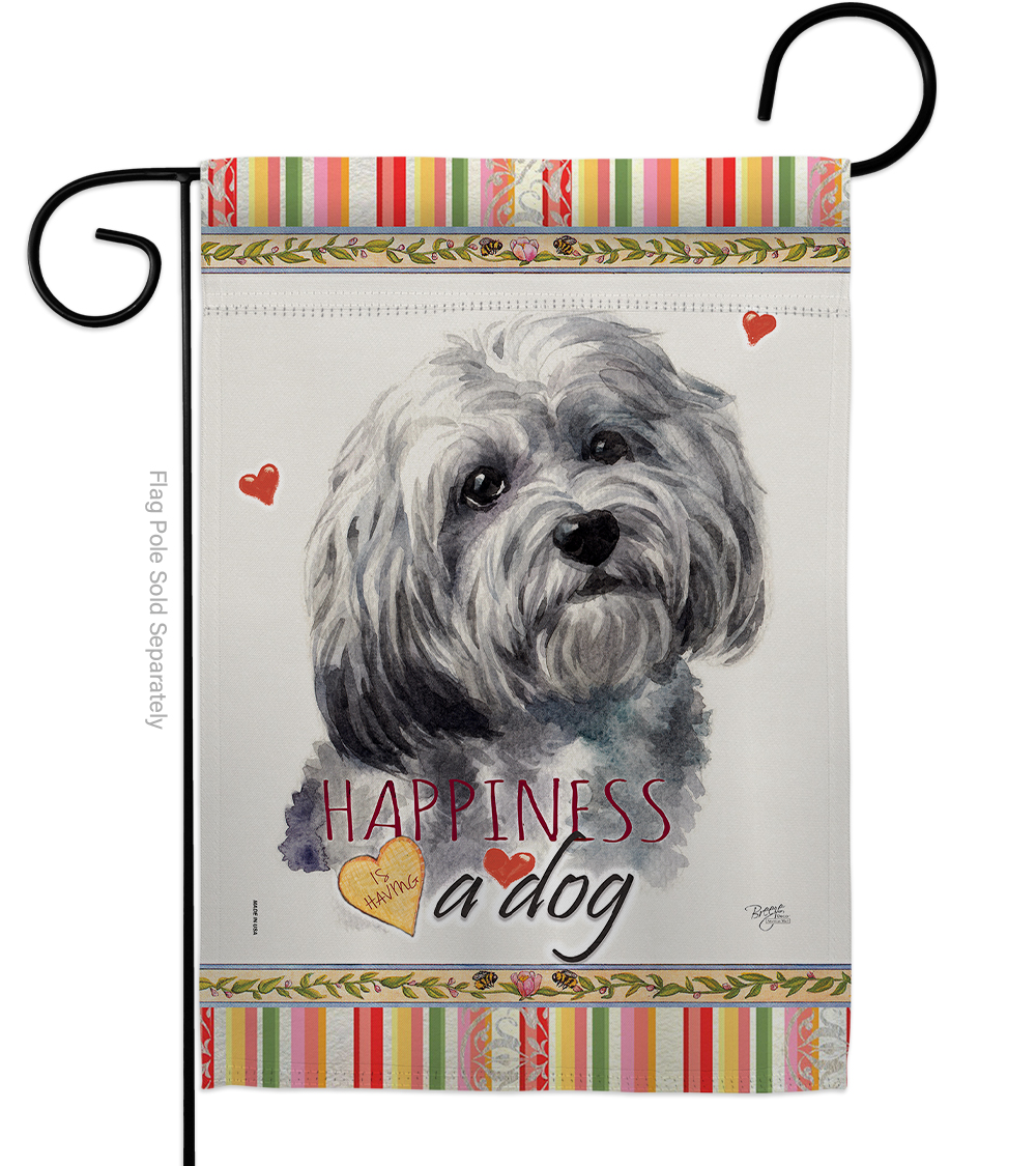 G160185-BO 13 x 18.5 in. Dog Havanese Happiness Double-Sided Decorative Vertical Garden Flag