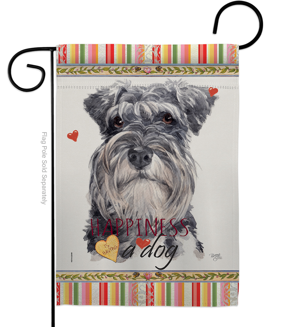 13 x 18.5 in. Dog Miniature Schnauzer Happiness Double-Sided Decorative Vertical Garden Flag