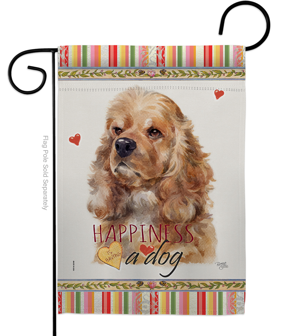13 x 18.5 in. Dog Cocker Spaniel Happiness Double-Sided Decorative Vertical Garden Flag