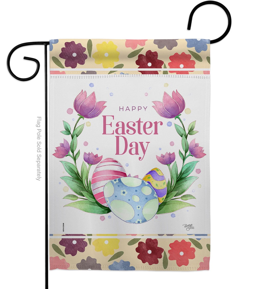 G153071-BO Joyful Easter Garden Flag Spring 13 x 18.5 in. Double-Sided Decorative Vertical Flags for House Decoration Banner Yard Gift
