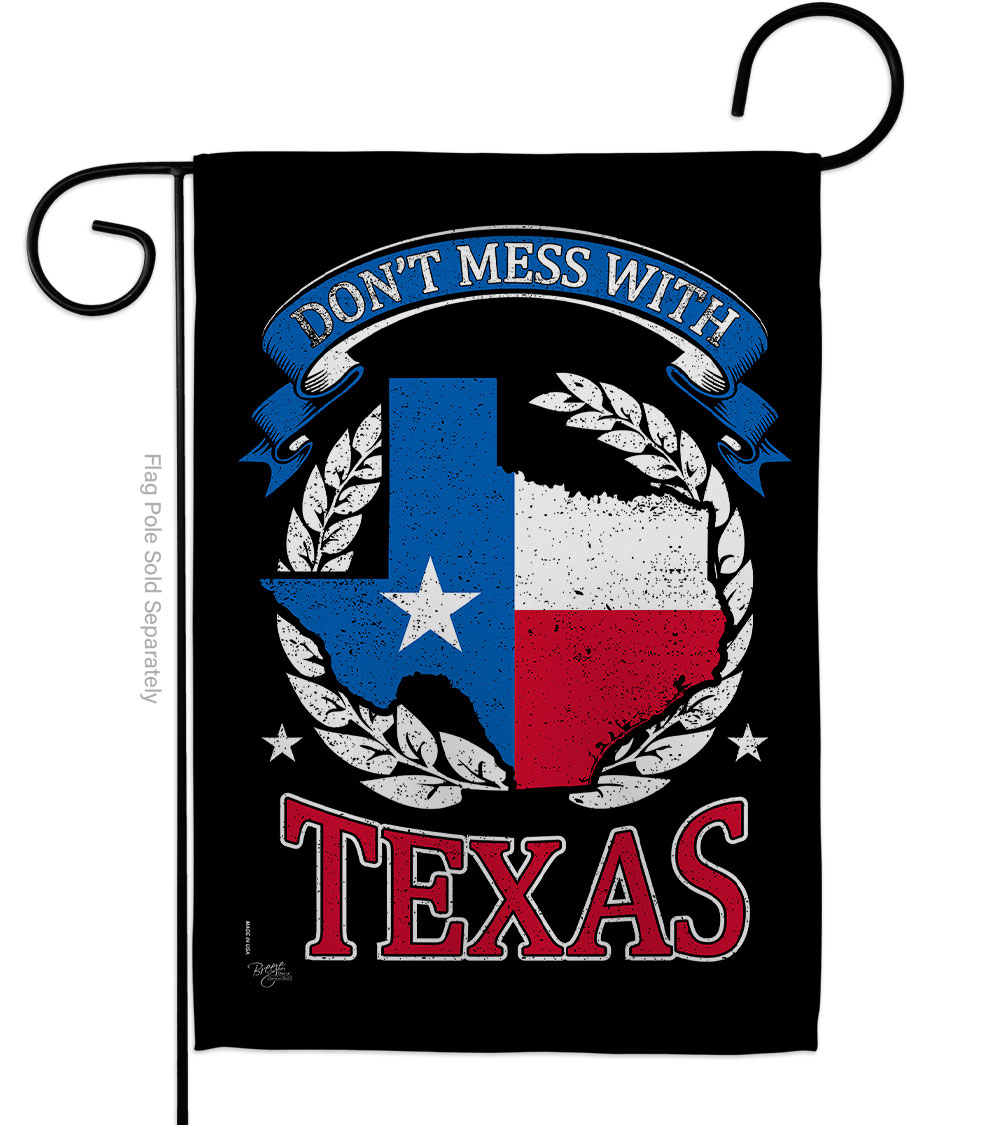 Dont mess Texas Garden Flag Regional States 13 x 18.5 in. Double-Sided Decorative Vertical Flags for House Decoration Banner Yard Gift
