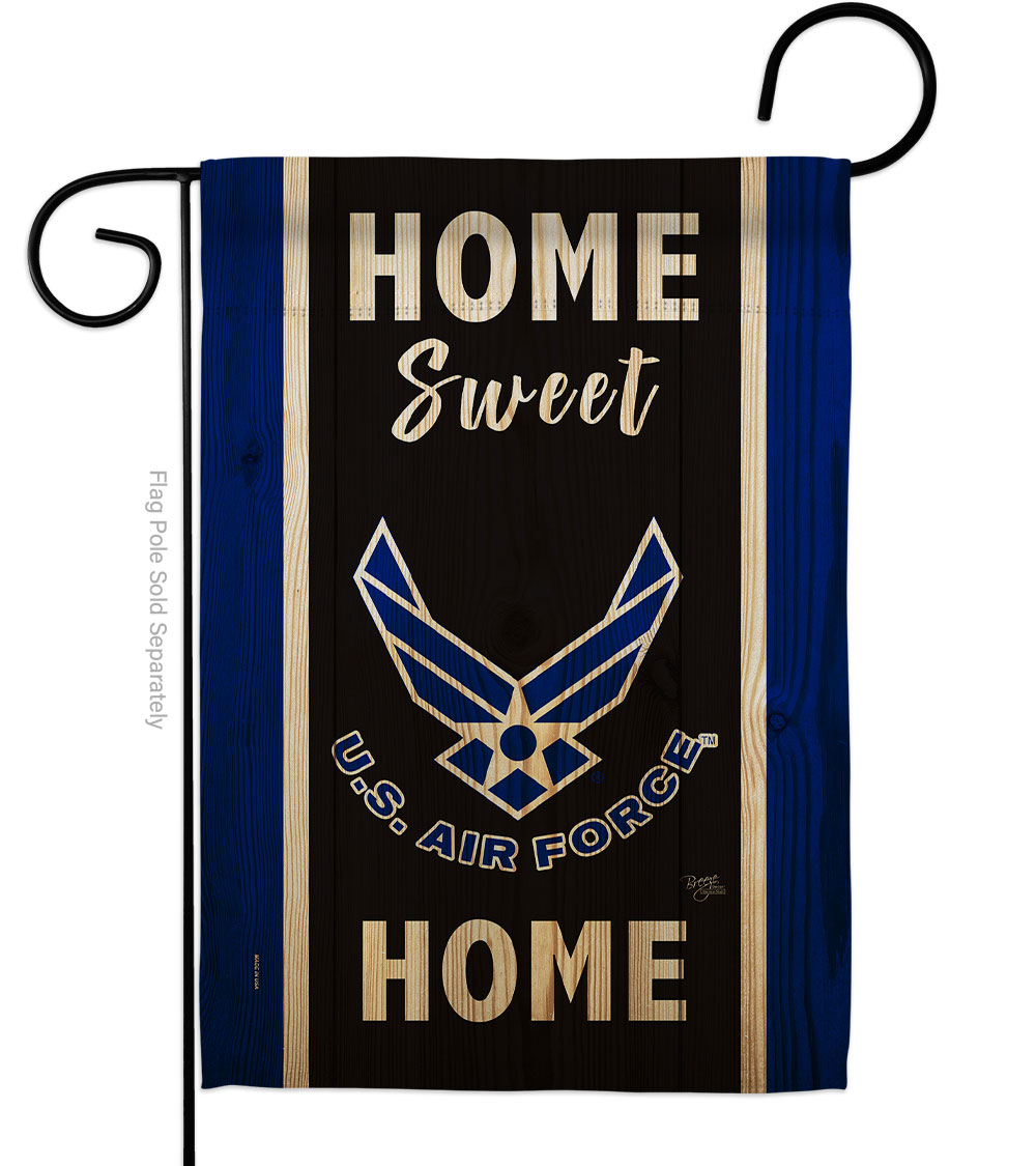 G158454-BO Home Sweet Air Force Garden Flag Armed Forces 13 x 18.5 in. Double-Sided Decorative Vertical Flags for House Decoration Banner Yard Gift -  Breeze Decor, G108454-BO