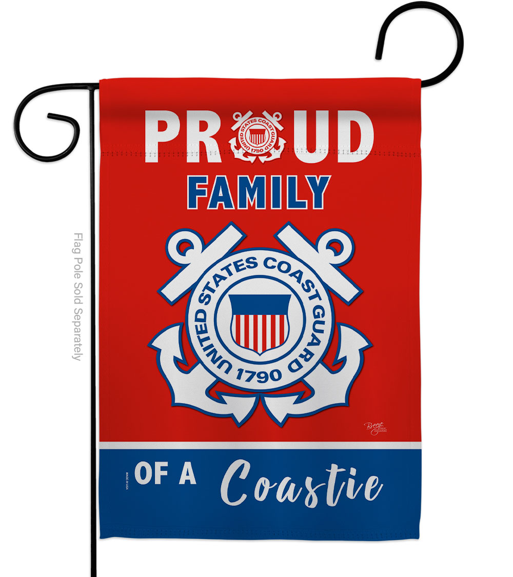 Proud Family Coastie Garden Flag Armed Forces Coast Guard 13 x 18.5 in. Double-Sided Decorative Vertical Flags for House Decoration Banner Yard Gift